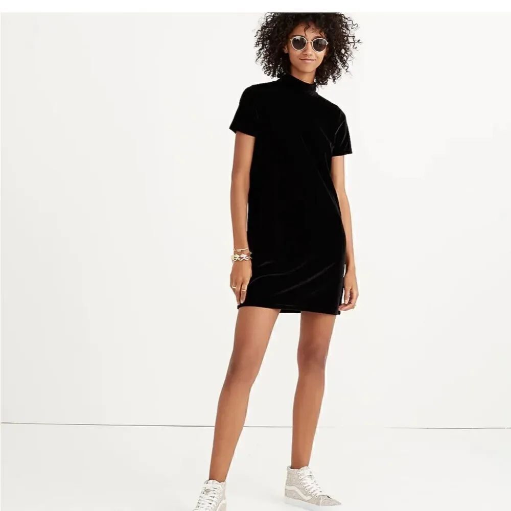 Madewell Velvet Mockneck Dress size Small
